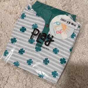 Little Sleepies Green Clover Striped Pajama Set